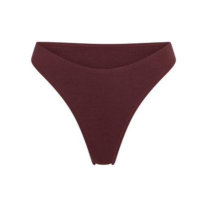 Net Positive hemp thong burgundy fabric with stitched waistband front view on Tampa Home & Garden Store