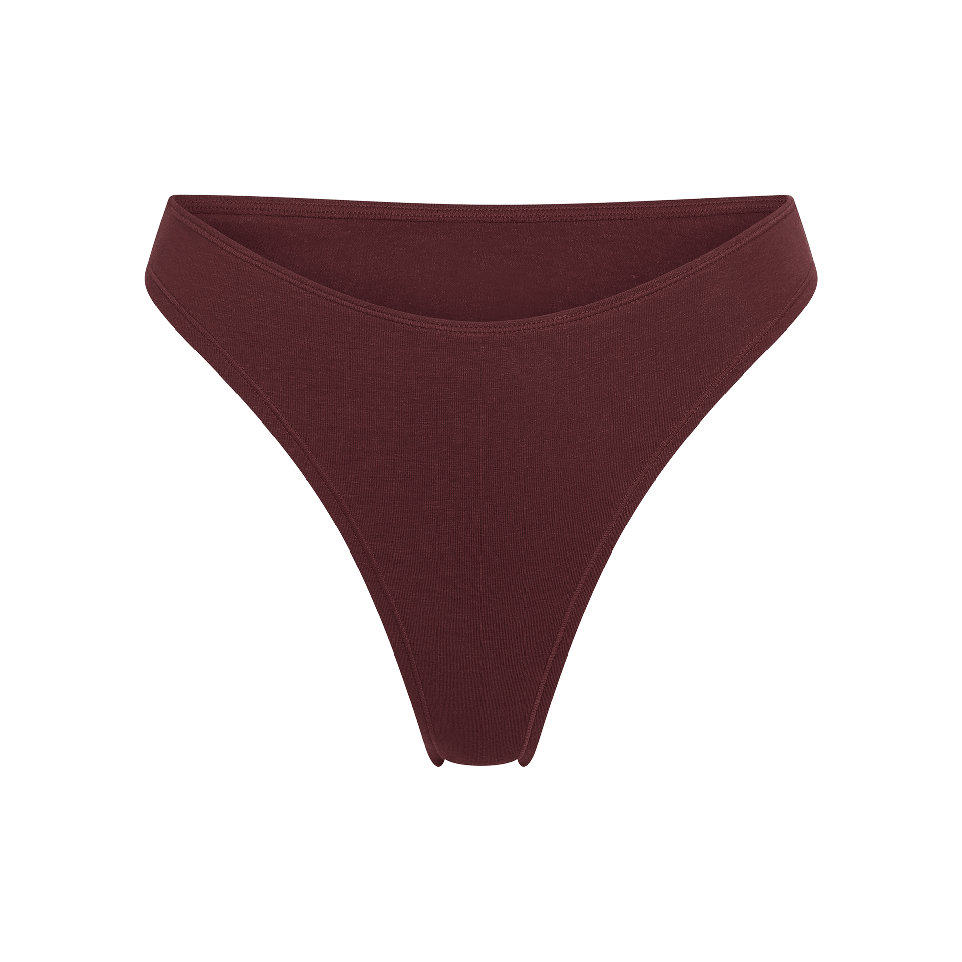 Net Positive hemp thong burgundy fabric with clean stitching on Tampa Home & Garden Store