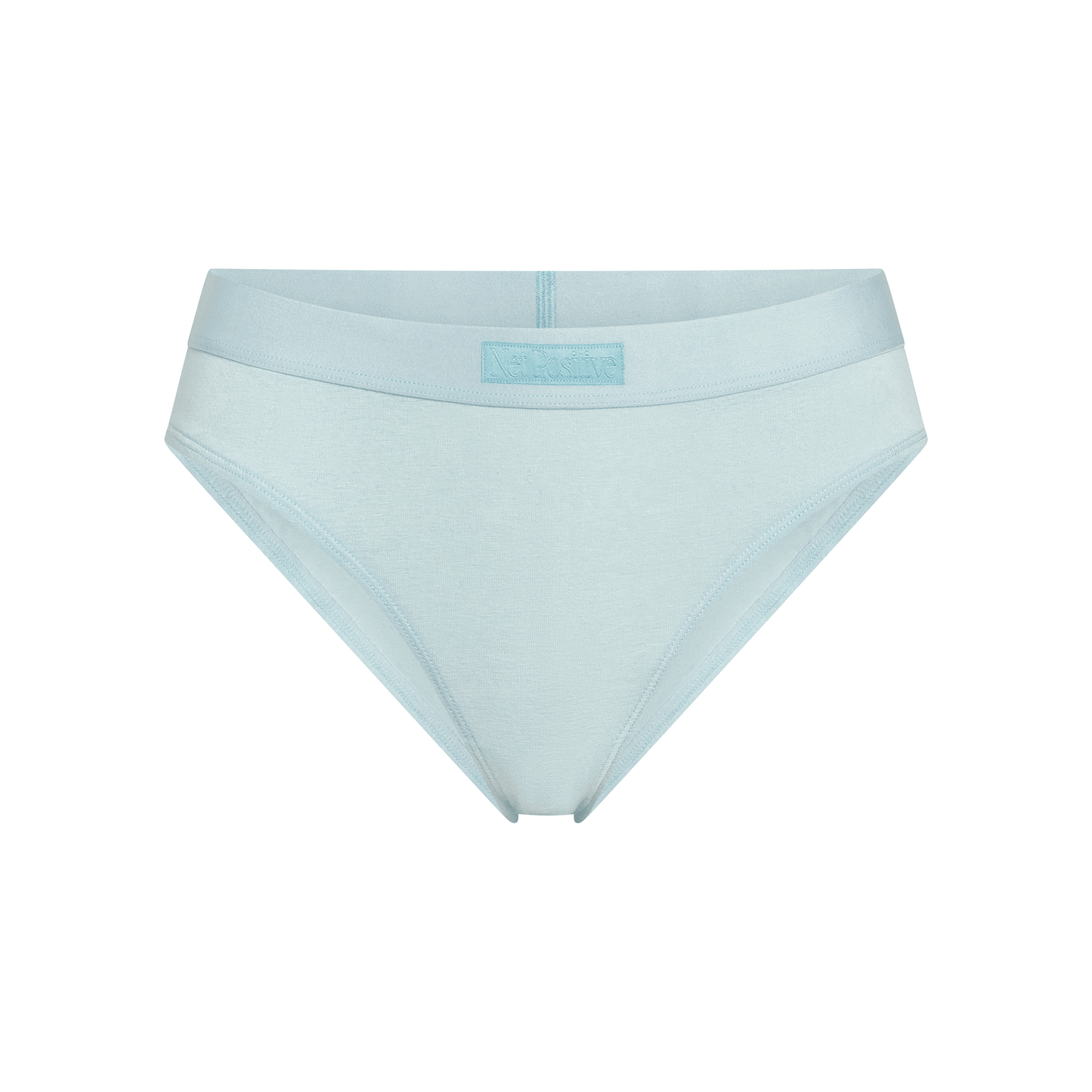 Mid-Rise hemp brief in pale blue with Net Positive logo patch on back waistband on Tampa Home & Garden Store