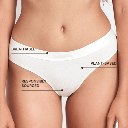 Mid-Rise Hemp Brief by Net Positive in white, breathable fabric on Tampa Home & Garden Store