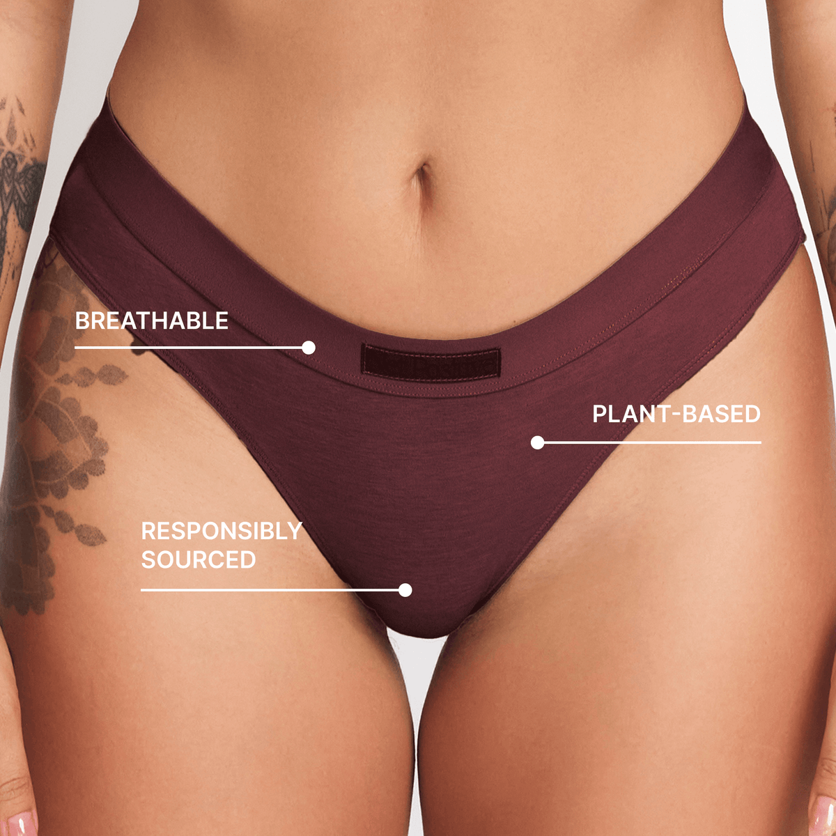 Mid-Rise hemp brief by Net Positive in burgundy on Tampa Home & Garden Store