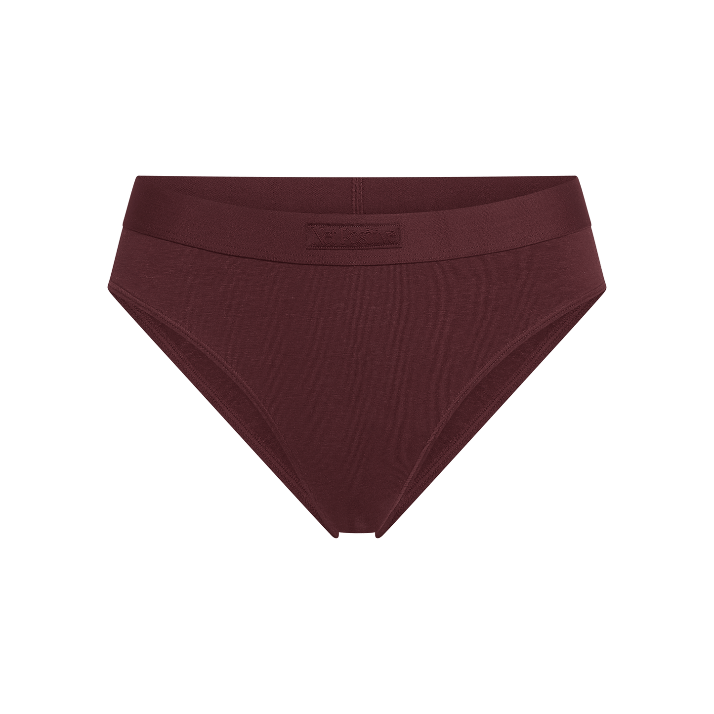 Mid-Rise hemp brief by Net Positive in burgundy with branded waistband on Tampa Home & Garden Store