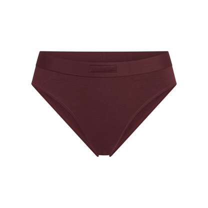 Mid-Rise hemp brief by Net Positive in burgundy with branded waistband on Tampa Home & Garden Store