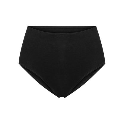 High-Rise Hemp Brief by Net Positive in black with full-coverage design on Tampa Home & Garden Store