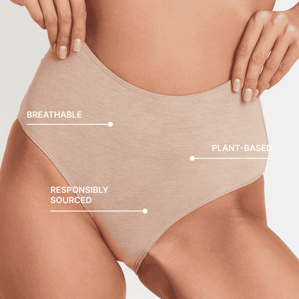 High-Rise Hemp Brief beige by Net Positive, breathable hemp underwear on Tampa Home & Garden Store