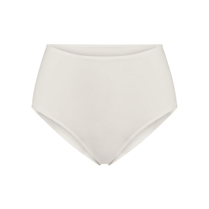 Net Positive hemp high-rise brief in white with full-coverage cut on Tampa Home & Garden Store