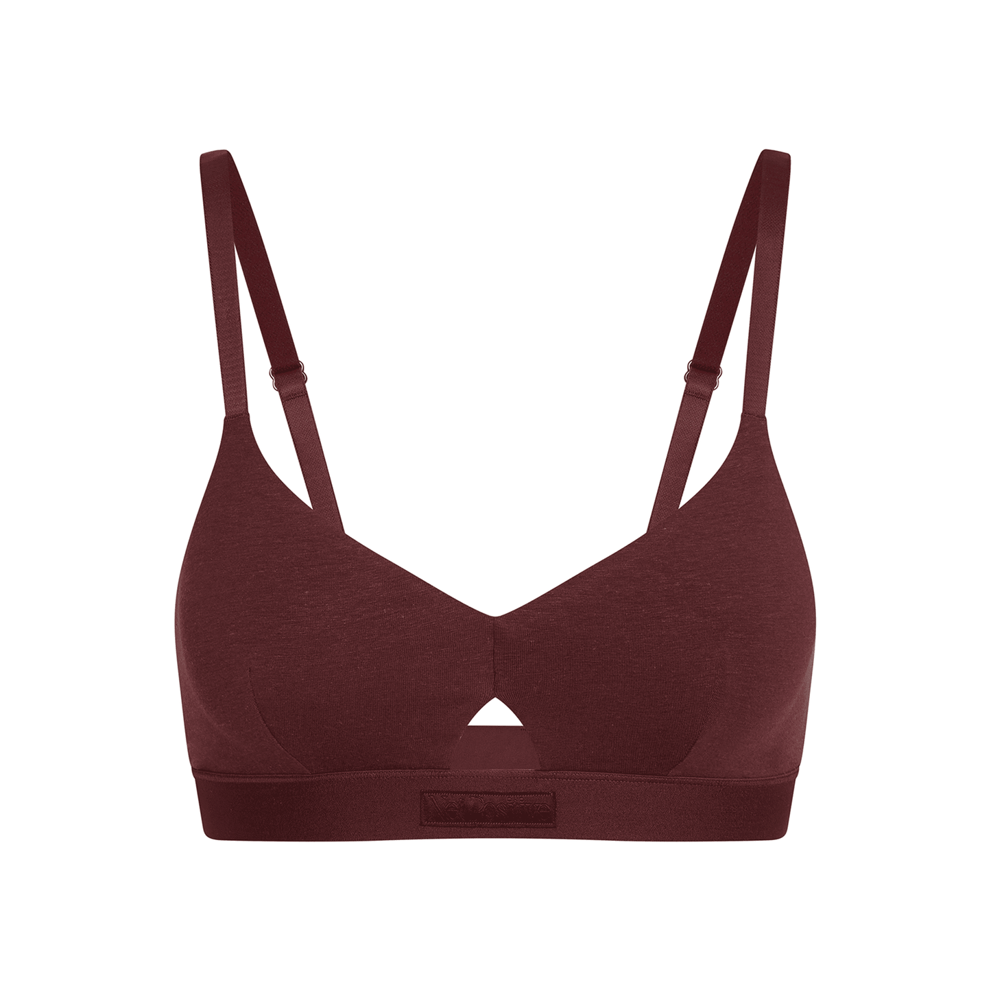 Keyhole bra by Net Positive in burgundy hemp with adjustable straps on Tampa Home & Garden Store