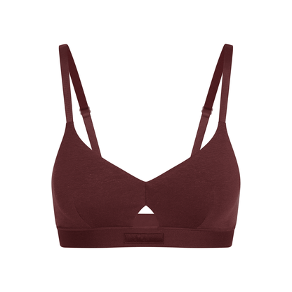 Keyhole bra by Net Positive in burgundy hemp with adjustable straps on Tampa Home & Garden Store