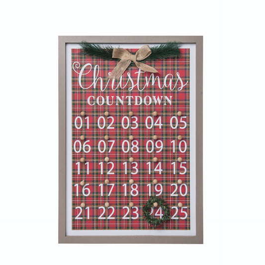 Framed Christmas Countdown Wall Hanging - Tampa Home & Garden Store
