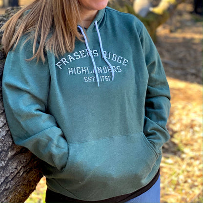 Fraser's Ridge Highlanders Collegiate Embroidered Soft Fleece Unisex Sweatshirt Hoodie - Outlander Inspiration - Tampa Home & Garden Store