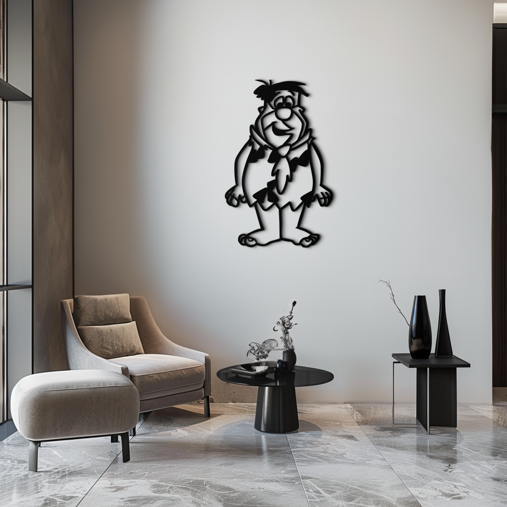 Fred Flintstone Metal Wall Art – Iconic Cartoon Character Silhouette for Fans- KAF662 - Tampa Home & Garden Store