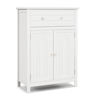 Armario de baño de madera con cajón y estante ajustable - Gris