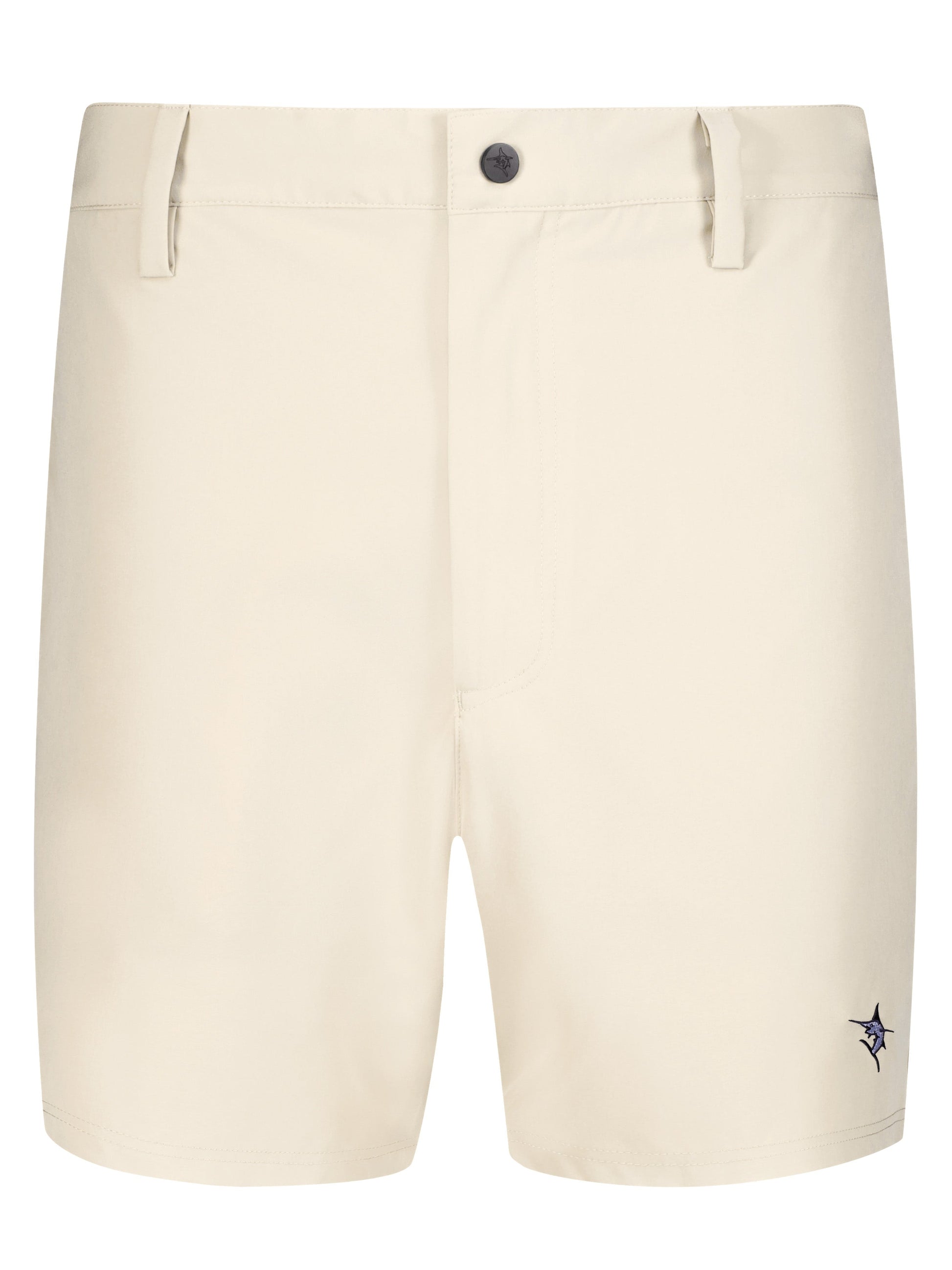 Freeport Short Effortless Performance beige shorts with logo on right leg White Water Life on Tampa Home & Garden Store