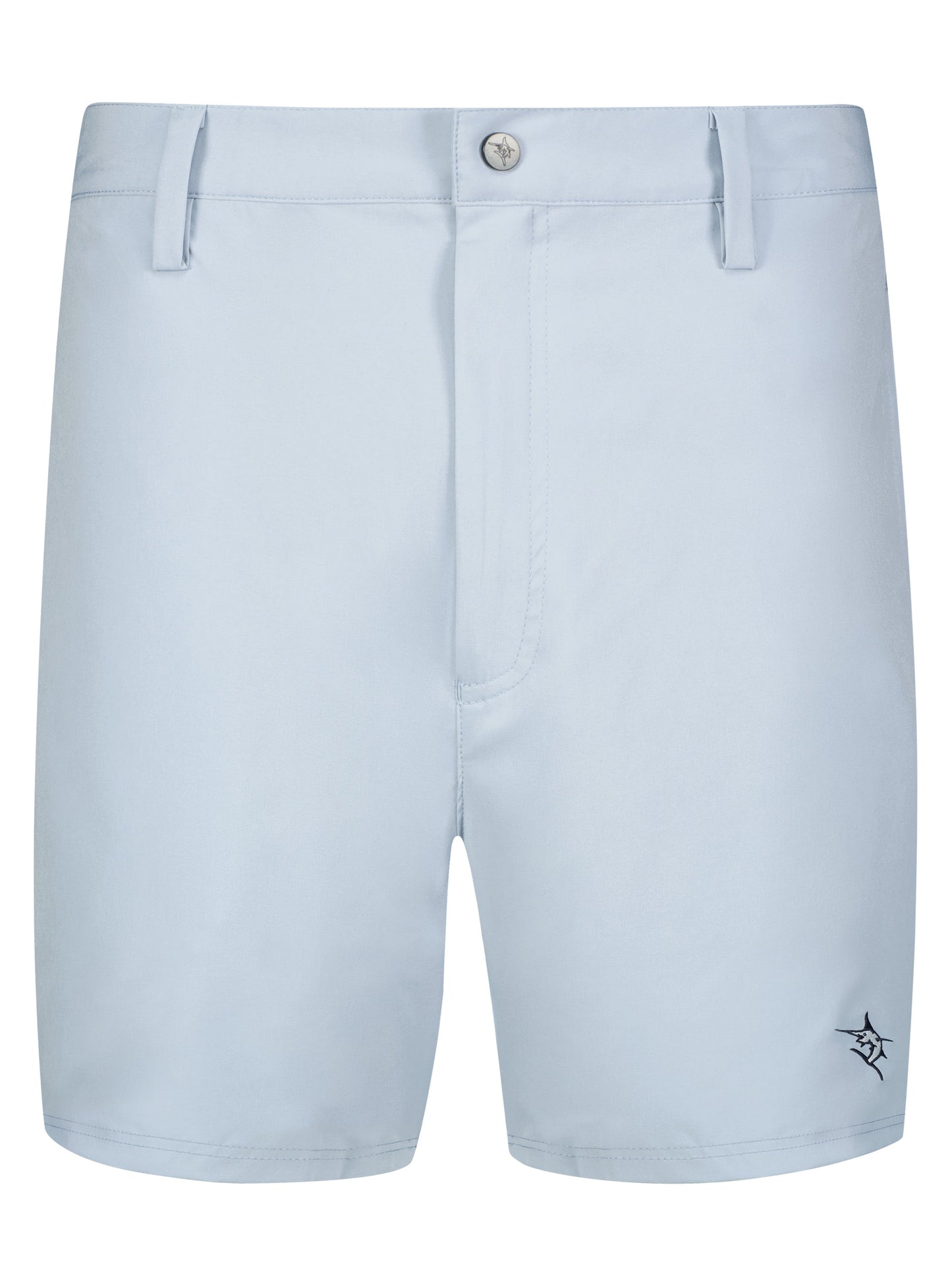 Freeport Short Effortless Performance shorts in light blue by White Water Life with leg logo on Tampa Home & Garden Store