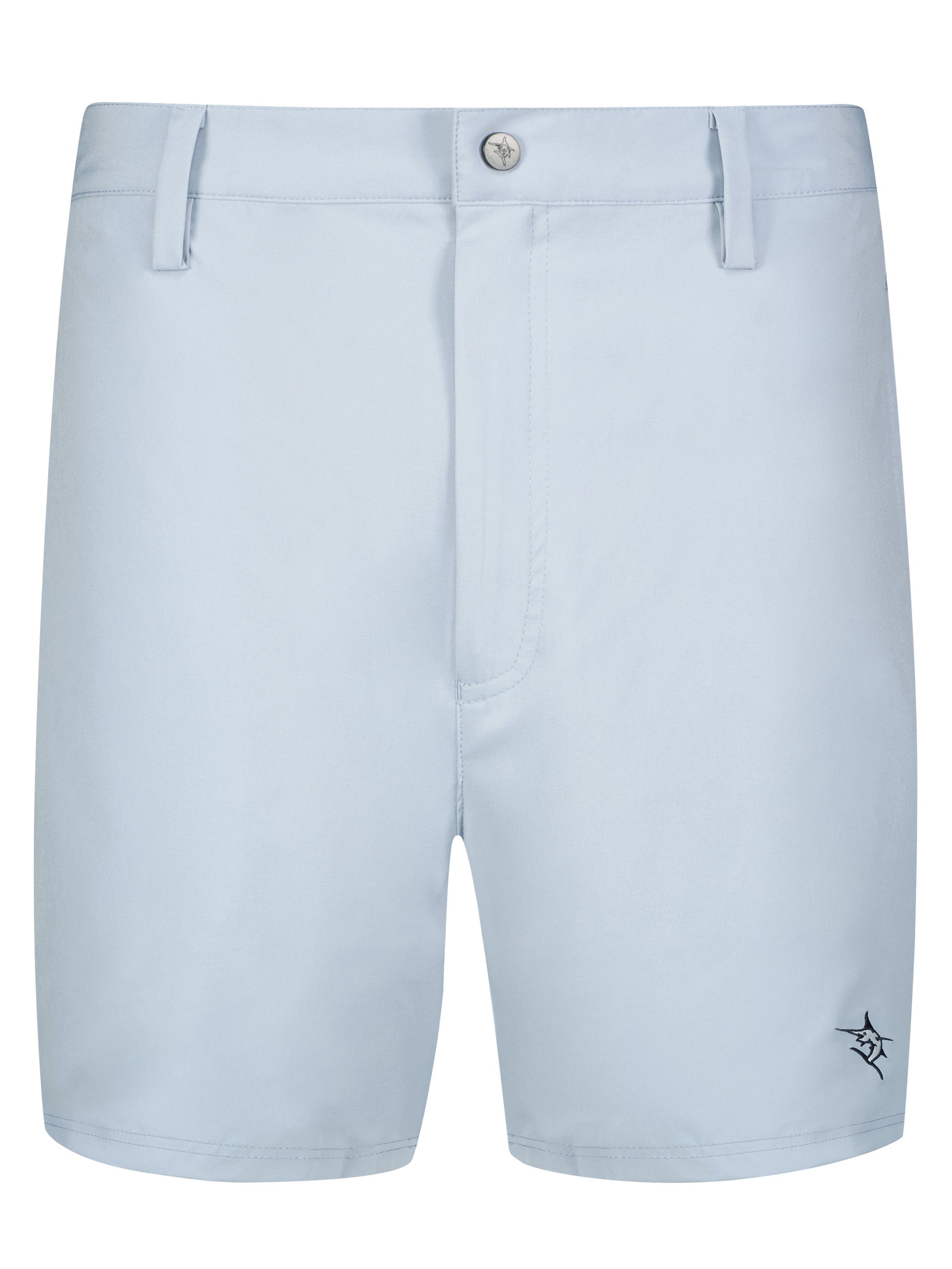 Freeport Short Effortless Performance shorts in light blue by White Water Life with leg logo on Tampa Home & Garden Store