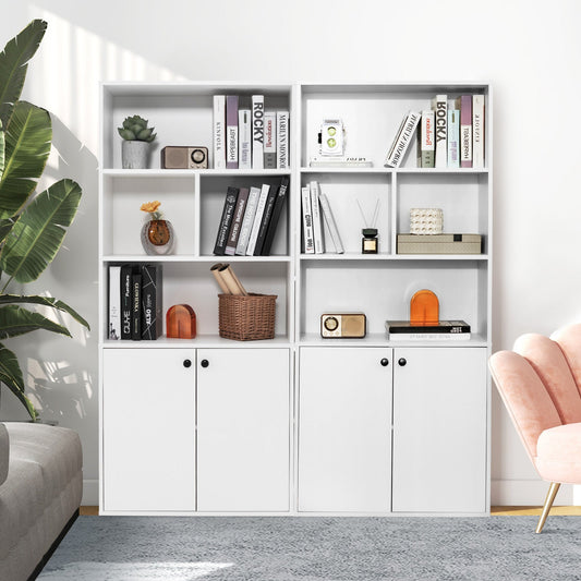 5-Tier Freestanding Bookcase with Open Cubes and Adjustable Shelf-White - Tampa Home & Garden Store