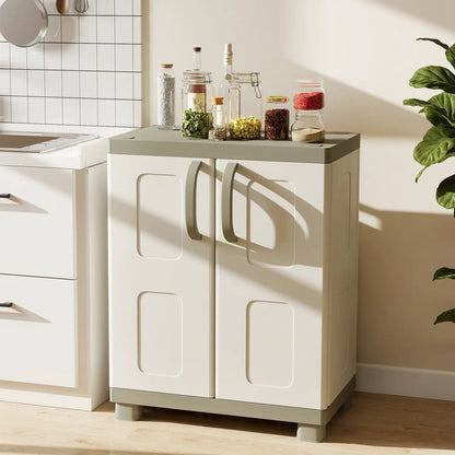 Buffet Cabinet With 2 Doors and Tall Shelves
