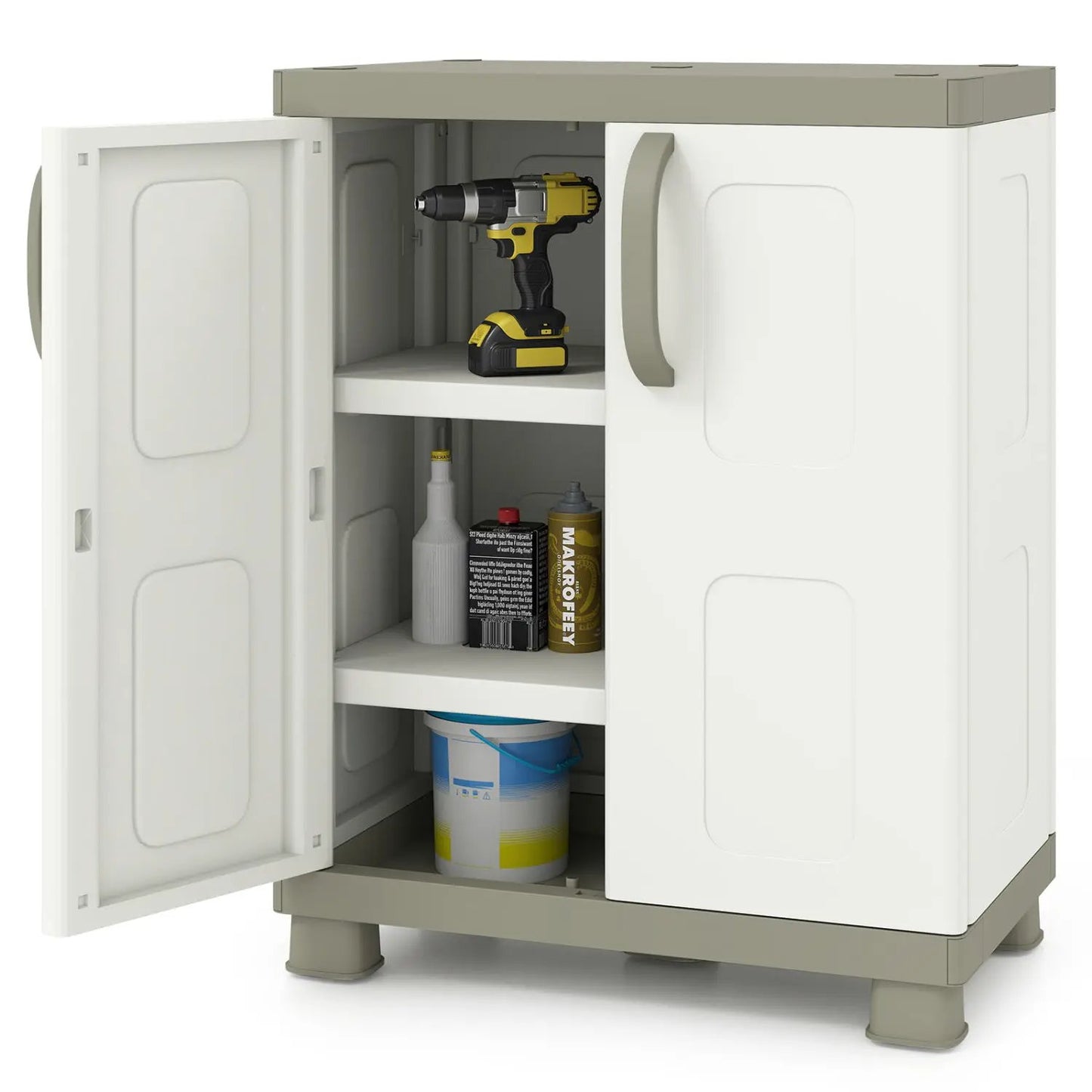 Buffet Cabinet With 2 Doors and Tall Shelves