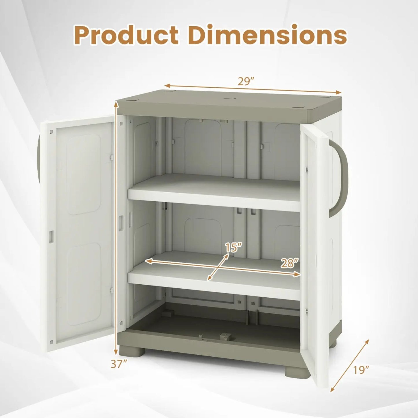 Buffet Cabinet With 2 Doors and Tall Shelves