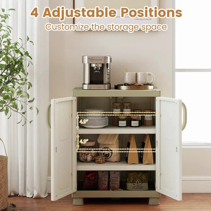 Buffet Cabinet With 2 Doors and Tall Shelves
