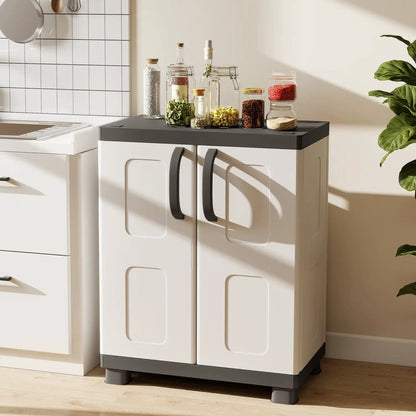 Buffet Cabinet With 2 Doors and Tall Shelves