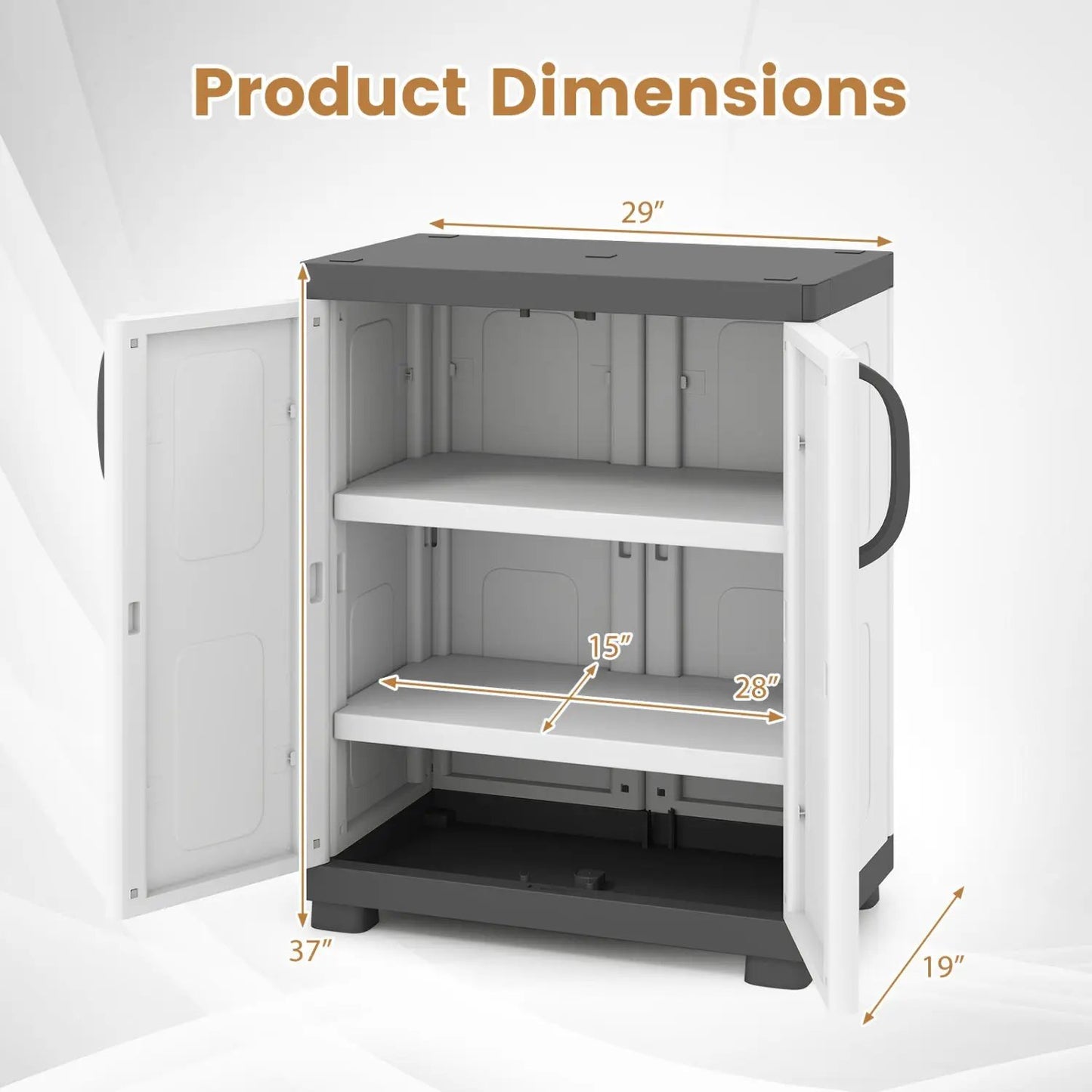 Buffet Cabinet With 2 Doors and Tall Shelves