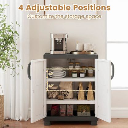 Buffet Cabinet With 2 Doors and Tall Shelves