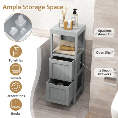 Freestanding Storage Cabinet with 2 Removable Drawers for Bathroom