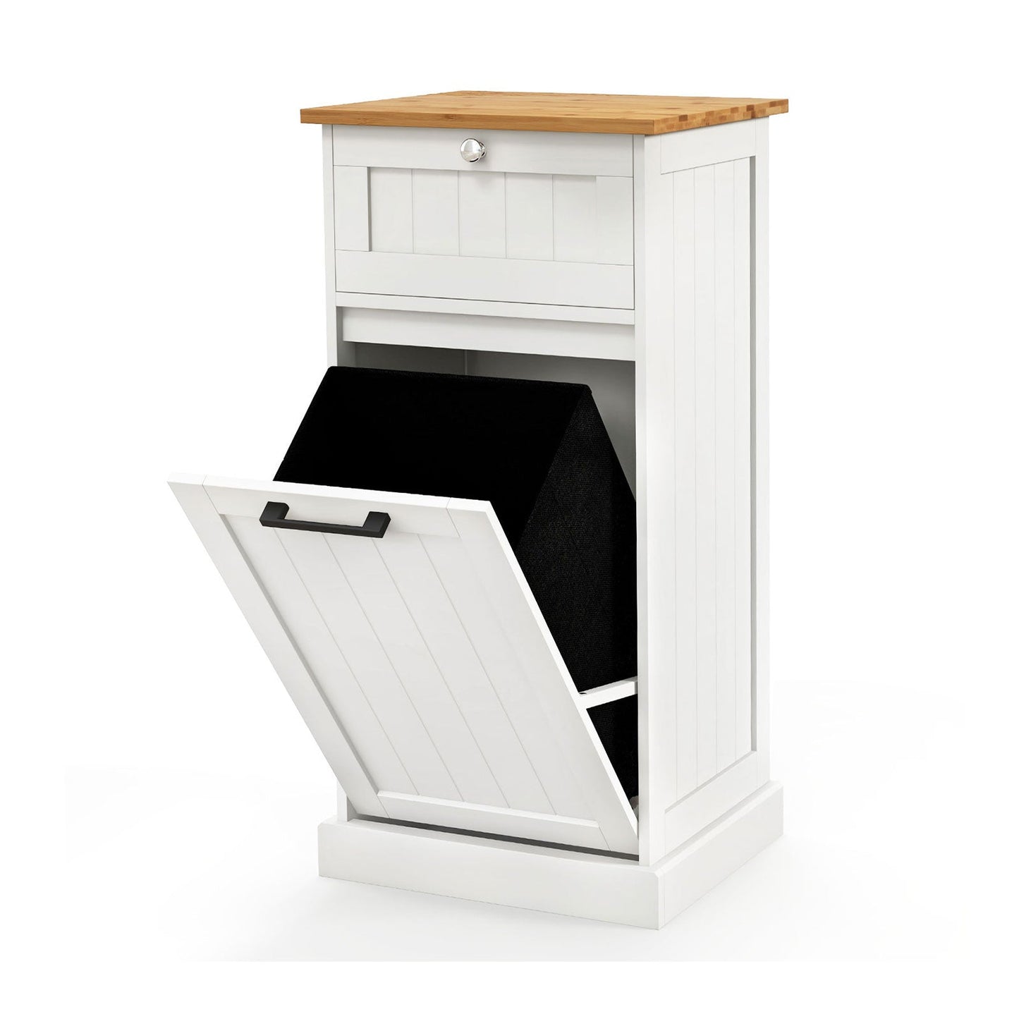 Mueble de lavandería independiente basculante con cesto - Blanco