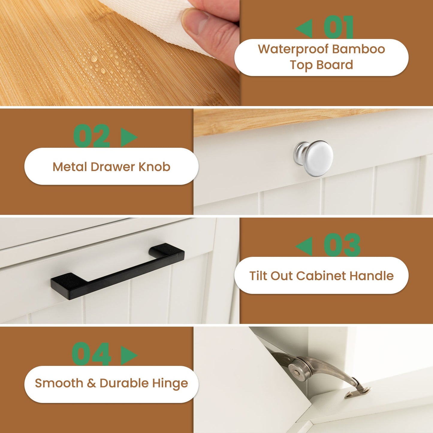 Mueble de lavandería independiente basculante con cesto - Blanco