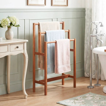 Solid Wood Farmhouse Towel Rack for Small Spaces