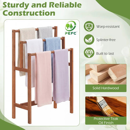 Solid Wood Farmhouse Towel Rack for Small Spaces