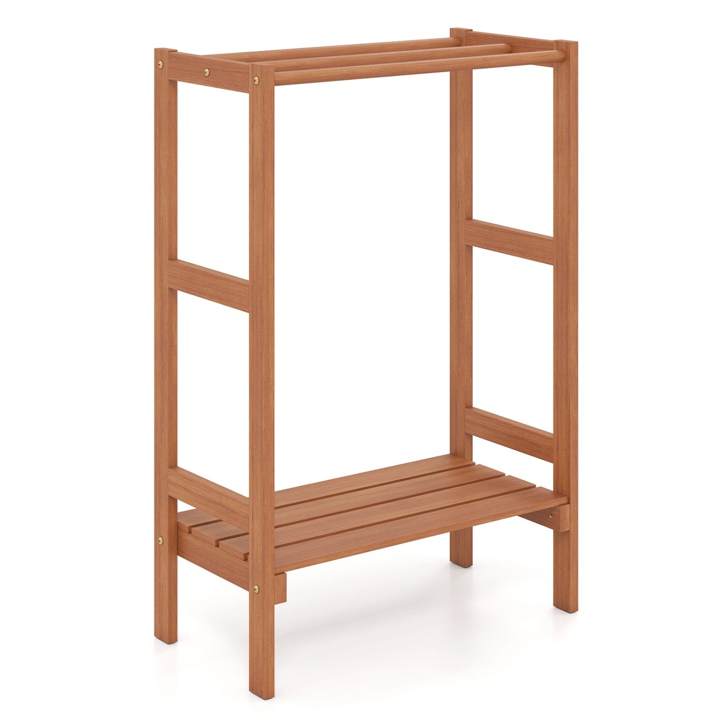 DirectDeals freestanding wooden towel rack with 3 bars and bottom shelf on Tampa Home & Garden Store