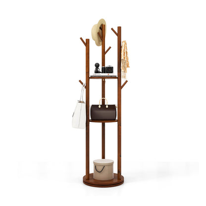 Freestanding wooden coat tree with 3 display shelves and 9 hooks, DirectDeals on Tampa Home & Garden Store