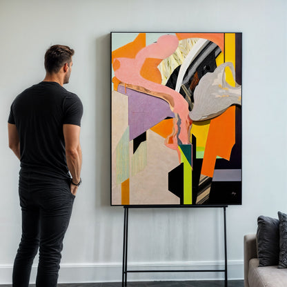 Canvas Print: Fresh artwork on Tailored Canvases crafting canvas; vibrant orange pink hues on Tampa Home & Garden Store