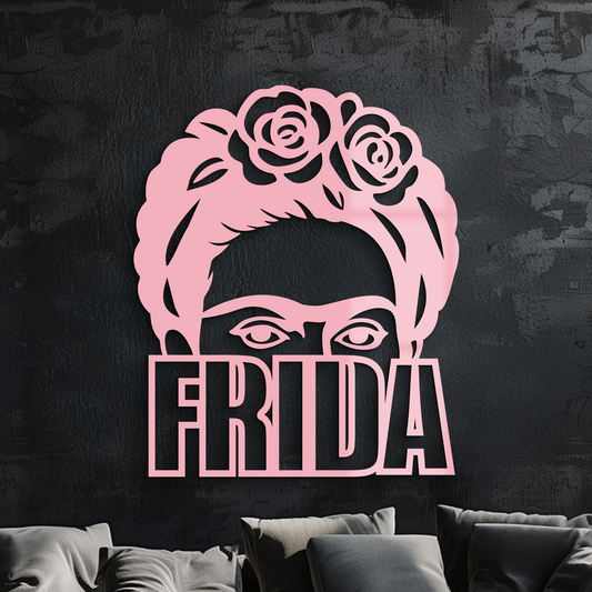 Frida Kahlo Portrait Silhouette – Pink Metal Wall Art - KAFGP165 - Tampa Home & Garden Store
