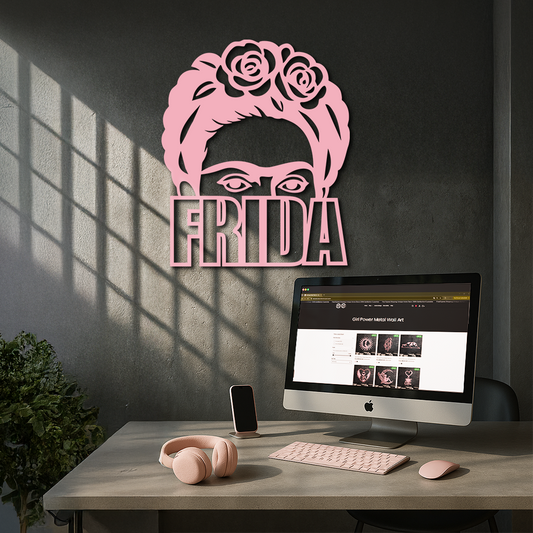 Frida Kahlo Portrait Silhouette – Pink Metal Wall Art - KAFGP165 - Tampa Home & Garden Store