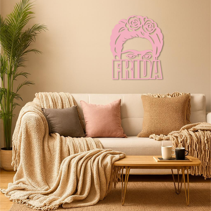 Frida Kahlo Portrait Silhouette – Pink Metal Wall Art - KAFGP165 - Tampa Home & Garden Store