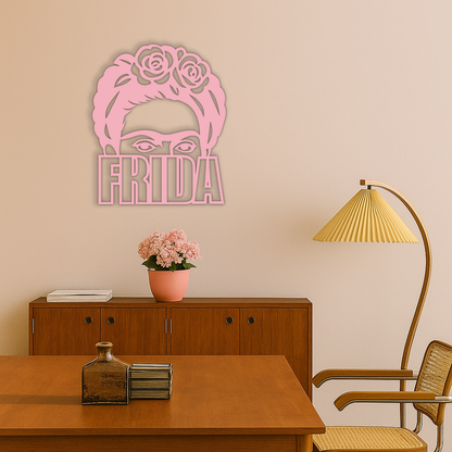 Frida Kahlo Portrait Silhouette – Pink Metal Wall Art - KAFGP165 - Tampa Home & Garden Store