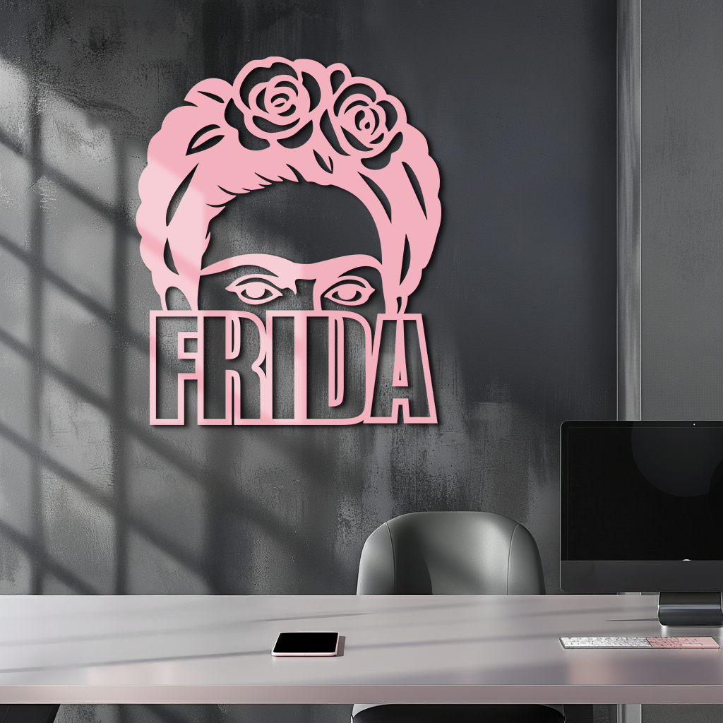 Frida Kahlo Portrait Silhouette – Pink Metal Wall Art - KAFGP165 - Tampa Home & Garden Store