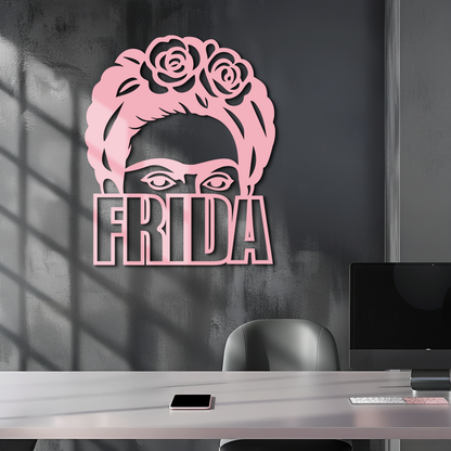 Frida Kahlo Portrait Silhouette – Pink Metal Wall Art - KAFGP165 - Tampa Home & Garden Store