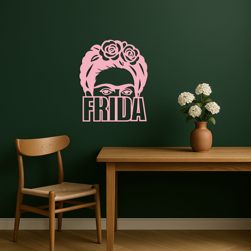 Frida Kahlo Portrait Silhouette – Pink Metal Wall Art - KAFGP165 - Tampa Home & Garden Store