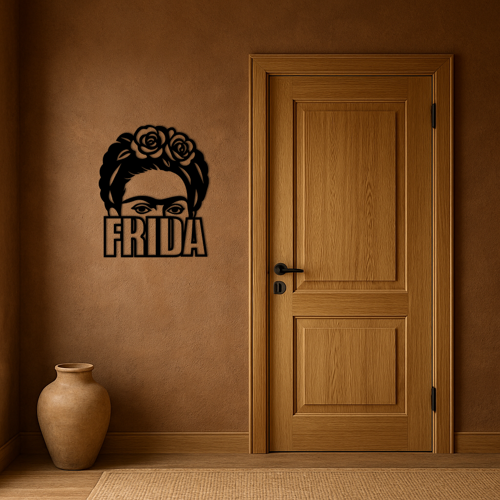 Frida Kahlo Portrait Silhouette – Pink Metal Wall Art - KAFGP165 - Tampa Home & Garden Store