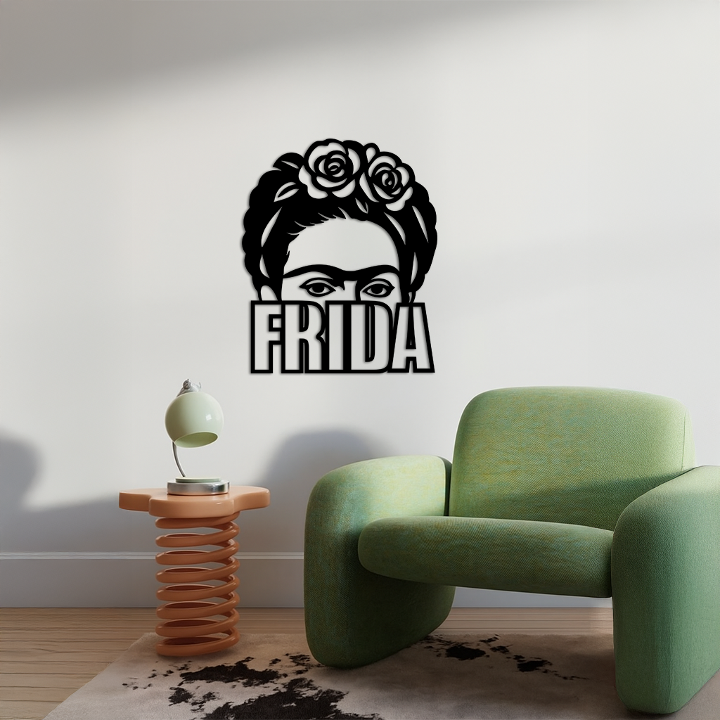 Frida Kahlo Portrait Silhouette – Pink Metal Wall Art - KAFGP165 - Tampa Home & Garden Store