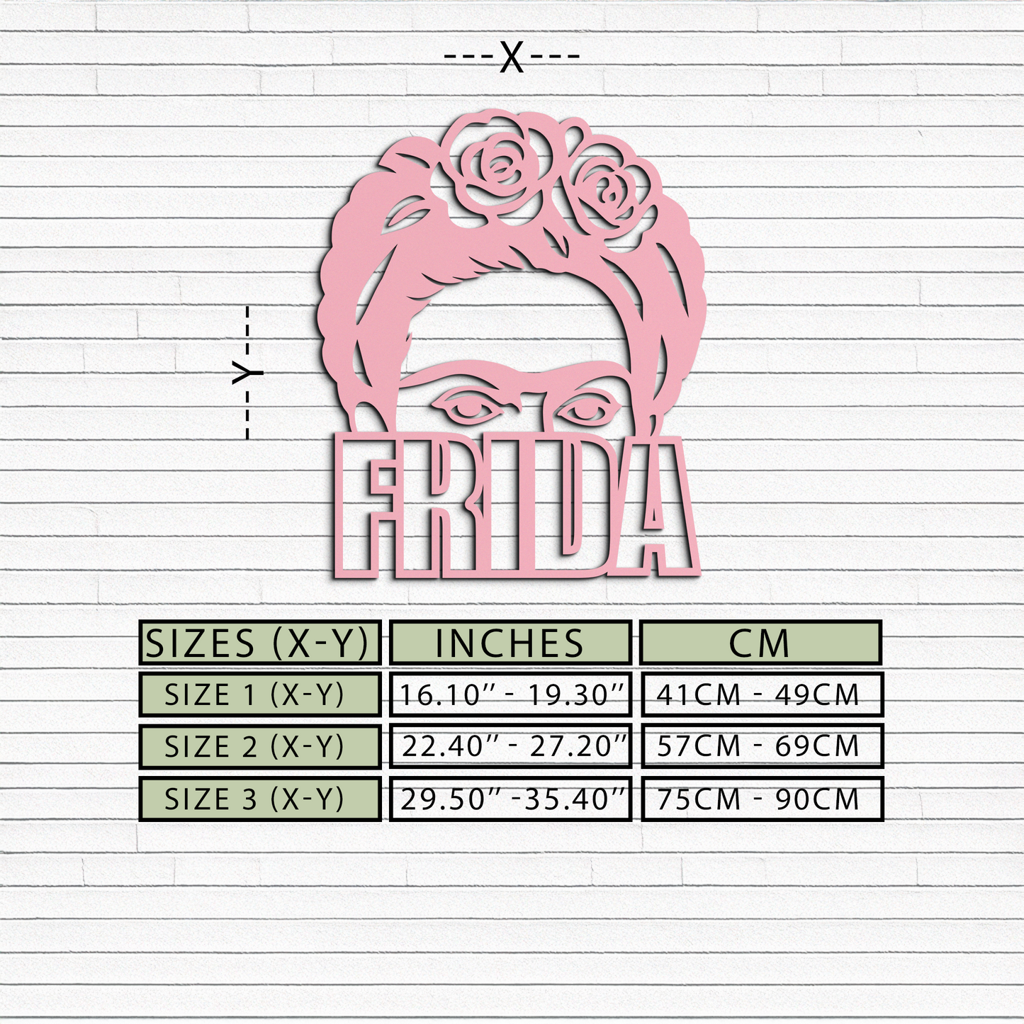 Frida Kahlo Portrait Silhouette – Pink Metal Wall Art - KAFGP165 - Tampa Home & Garden Store