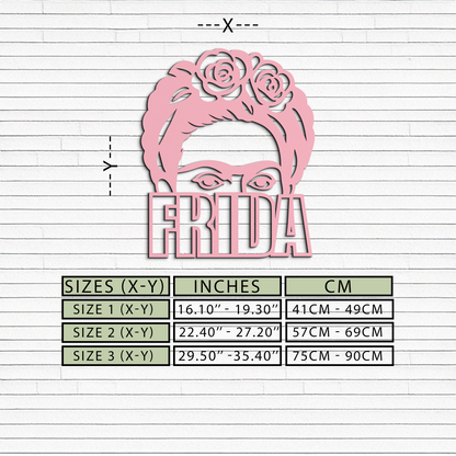 Frida Kahlo Portrait Silhouette – Pink Metal Wall Art - KAFGP165 - Tampa Home & Garden Store