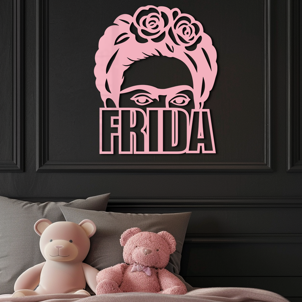 Frida Kahlo Portrait Silhouette – Pink Metal Wall Art - KAFGP165 - Tampa Home & Garden Store