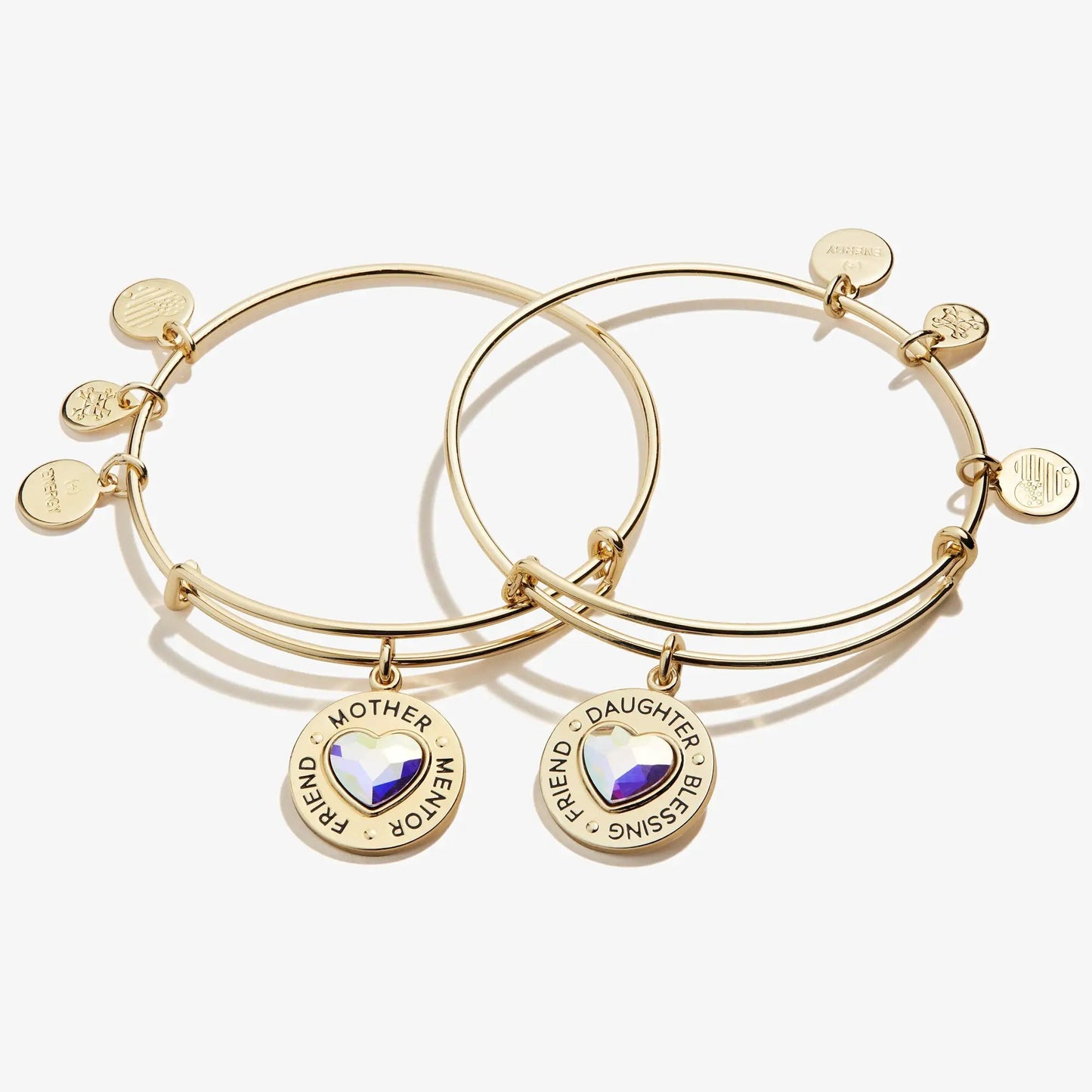 Mother and Daughter Charm Bangles Set of 2