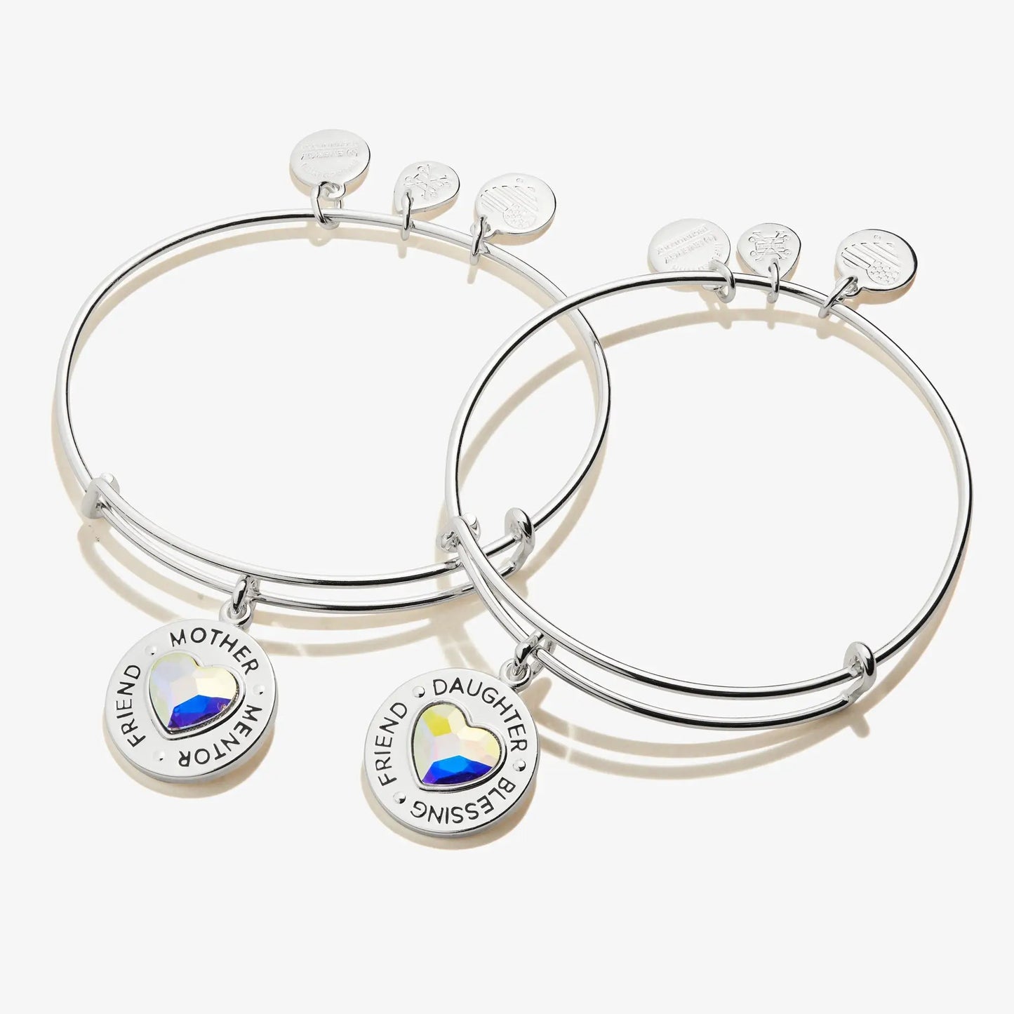 Mother and Daughter Charm Bangles Set of 2