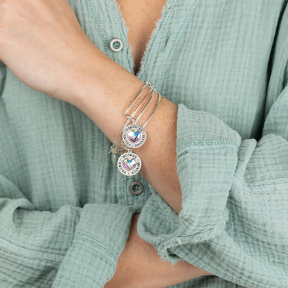 Mother and Daughter Charm Bangles Set of 2